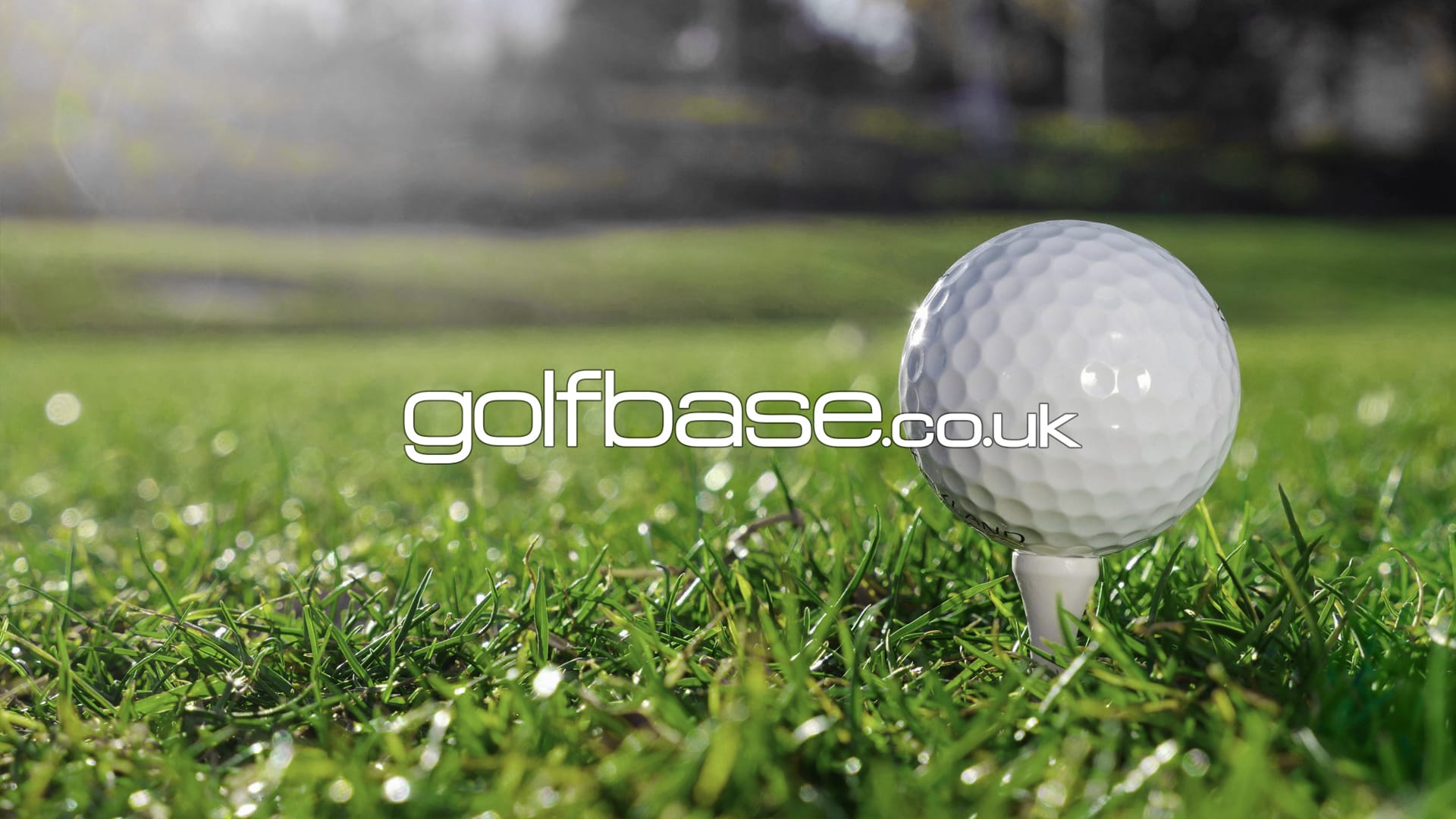 Golf Ball on a Tee with the golfbase.co.uk logo superimposed in front.