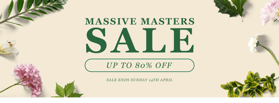 The Golfbase.co.uk Massive Masters Sale banner advertising up to 80% savings